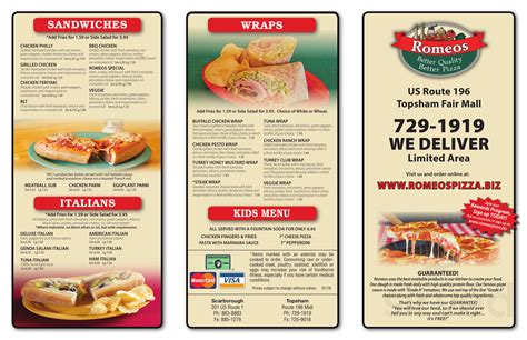 romeos pizza yarmouth menu|romeo's menu with prices.